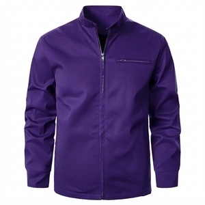 Veste Safari Homme Vert Olive à Col Mandarin Imperméable avec Fermeture Éclair, Couleur Unie, en Polyester, Coupe Droite, Idéale pour l'Hiver - Product Image 6