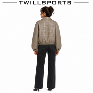 Veste matelassée en cuir PU TWILLSPORTS pour femme, manteau d'hiver chaud, col rabattu, manches longues, couleur unie, longueur normale - Product Image 3
