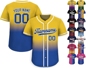 Maillot de baseball personnalisé, vente chaude, impression par sublimation dégradée, uniformes de baseball, vêtements pour hommes pas chers, maillot de softball - Product Image 6