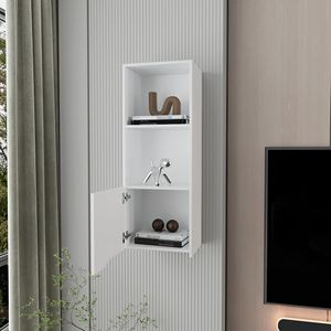 Armadietto a Muro Bianco a Una Porta per Soggiorno - Product Image 2