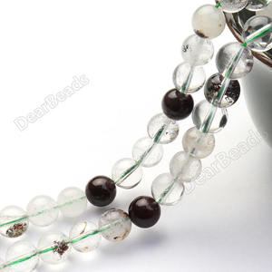 Cuentas de Cuarzo Fantasma Verde Rutilado Lodolite al por Mayor, Piedras Preciosas de Primera Calidad para Joyería, 6mm 8mm 10mm - Product Image 6