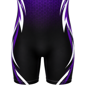 Singlet de Lucha Sublimado Morado y Negro para Hombre, Uniforme de Lucha de Poliéster sin Mangas, Ropa para Entrenamiento, Competencia y Partido - Product Image 6