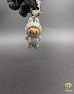 จี้กระต่ายการ์ตูนแบบ Iced Out เงินแท้ 925 ฮิปฮอป เพชร VVS สร้างในห้องปฏิบัติการ เครื่องประดับสั่งทำพิเศษ - Product Image 3