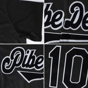 Anti-Bacterial Top Quality OMMiZ <b>women</b> Custom Black Black-Gray Authentic Baseball Jersey (55) - Product Image 5