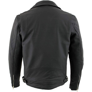 SAMROZ SPORTS Leather Men's <b>Racer</b> Style Collarless Premium Leather Motorcycle Biker Riders <b>Jackets</b> - Product Image 3