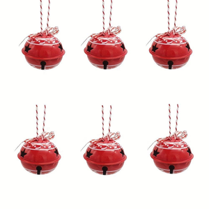 Adornos Navideños Transfronterizos para Fiestas, Estrella de Cinco Puntas Roja y Blanca, Copo de Nieve, Campana Colgante, Adornos Pequeños de Hierro para Árbol - Product Image 2