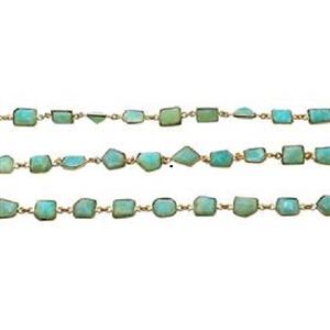 Conector de circonitas redondas chapado en oro de 18 quilates con engaste de plata de ley 925 y cadenas - Product Image 2