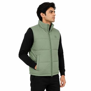 Gilet matelassé pour homme, col montant, sans manches, vestes pour homme, streetwear, Y2K, vêtements d'hiver décontractés, vente en gros, fournisseur OEM personnalisé - Product Image 2