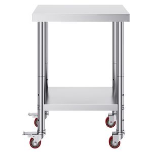 Banco da Lavoro a 4 Ruote in Acciaio Inossidabile per Carichi Pesanti, Capacità di Carico 700 LBS, 3 Altezze, 24x18x34 Pollici - Product Image 2