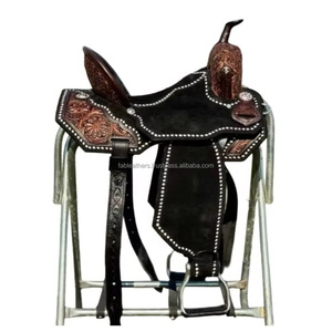 Selle en cuir véritable Siège pour cheval Selle de cheval confortable Selle de randonnée Western Pleasure pour une conduite confortable - Product Image 1