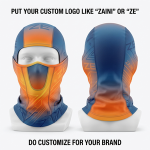 Balaclava en tricot côtelé 100 % acrylique de qualité supérieure, 380 GSM, noir, avec logo personnalisé brodé en jacquard, masque de ski d'hiver, balaclava pour le cou - Product Image 4