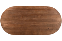 Table à Manger Ovale en Bois Massif de Haute Qualité, Design Cannelé Scandinave, pour Meubles de Salle à Manger d'Intérieur Moderne