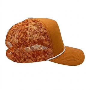 Casquette Trucker en Maille Camouflage Orange Personnalisée, Casquette Snapback 5 Panneaux Respirante et Ajustable, Chapeau de Baseball Décontracté pour l'Extérieur - Product Image 5
