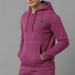 Sweat-shirts à capuche en molleton pour homme, 100 % coton, haute qualité, hiver, demi-zip – Taille personnalisée, séchage rapide et respirant - Product Image 2