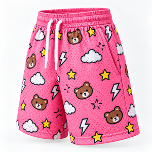 กางเกงขาสั้นเด็กขายส่งสำหรับฤดูร้อน ผ้าตาข่ายน้ำหนักเบา กางเกงกีฬาเอวยางยืด ออกแบบได้ตามสั่ง - Product Image 3