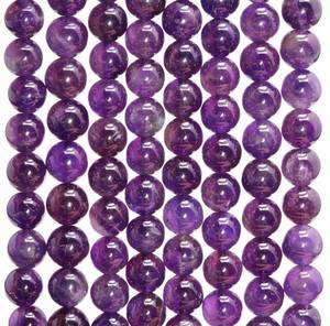 Perles rondes lisses en améthyste naturelle violette pour la fabrication de bijoux, colliers, bracelets, DIY, vente en gros - Product Image 3