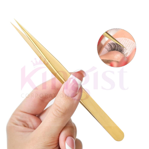 Ensemble de pinces à cils avec étui, logo personnalisé, acier inoxydable bleu, logo sur mesure - Product Image 5