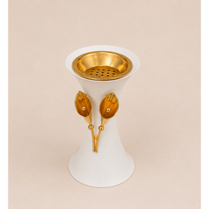 Latest Design White Gold Bakhoor Burner Arabian Oud Mubkhar Metal Incense Holder Calla Lily Tabletop Censer for Ramadan <b>Decor</b> - Product Image 3