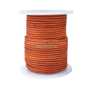 Cuir de vachette véritable antique Light Rust vintage finition mate ronde cordon en cuir strap string lace,Bracelet collier par le fournisseur Inde - Product Image 1