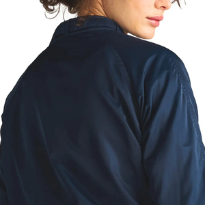 Women's Satin Fabric Bomber Jacket Full Zip Pockets Long Sleeve <b>Stand</b> Collar Casual Outerwear Women Satin Jacket - Product Image 5