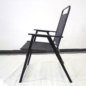 Ensemble de salle à manger d'extérieur en métal noir pour 4 personnes, table et chaises de jardin avec parasol pour repas en plein air - Product Image 5