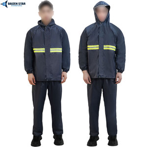 Unisex Hooded Casual Solid Waterproof Rainwear Suit for Industrial and Outdoor Use - Product Image 5