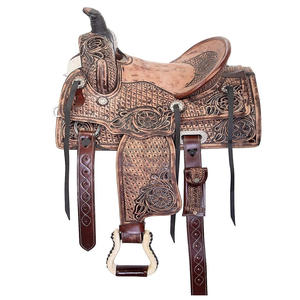 Selle d'équitation légère en cuir véritable américain Selle Western Roping avec Tack Set Selle Roping faite à la main en vrac - Product Image 1