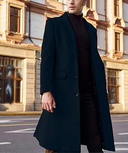 Manteaux Trench en Laine pour Hommes, Coupe Ample et Coupe Ajustée, Vêtements d'extérieur Unis, Manteaux Trench à Simple Boutonnage, Manteaux Longs Respirants - Product Image 2
