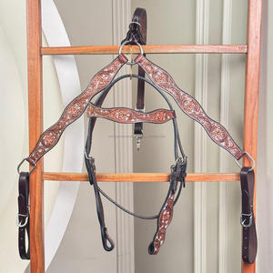 Juego de tachuelas para cuello de pecho y cabeza de cuero tallado a mano para caballo, brida de cuero genuino hecha a mano, collares de pecho hechos a mano - Product Image 4