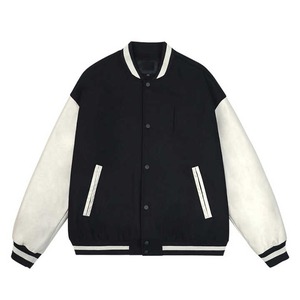 Hot selling new OEM custom <b>leather</b> sleeve letterman baseball embroidered varsity <b>jacket</b> for <b>men</b> at Wholesale Cheap price - Product Image 1