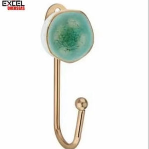 Gancho de cerámica para sombreros y abrigos con diseño de mango, instalación estándar en puertas, precio al por mayor - Product Image 1