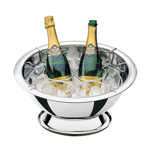 Seau à glace pour fêtes, en acier inoxydable argenté, pour bols, motifs floraux durables, capacité 5L, organisateur de table de dîner - Product Image 5