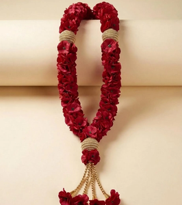 Handmade Red <b>Rose</b> Wedding Varmala <b>Garland</b> Bulk Indian Floral Jaimal Mala for Bride Groom Engagement Wedding Ceremony Wholesale - Product Image 3