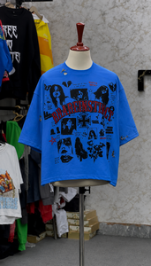 เสื้อยืดกราฟิกโอเวอร์ไซส์สั่งทำพิเศษสำหรับผู้ชาย ผ้าฝ้าย 100% สไตล์สตรีทแวร์ วินเทจ ลุคซักยับ พิมพ์ลาย เสื้อยืดเนื้อหนา รับผลิตแบบ OEM ODM - Product Image 6