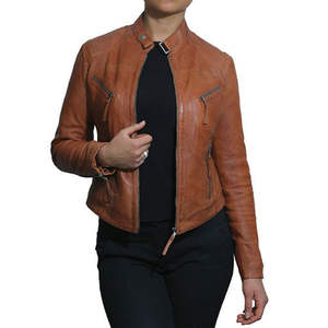 Chaqueta de Moda Femenina Personalizable de Primera Calidad, Piel de Cordero Auténtica, Forro de Nailon Transpirable, Impermeable y Ecológico - Product Image 4