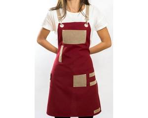 Tablier de barista professionnel en toile avec logo personnalisé, sangle en cuir réglable, uniforme pour employé de café, serveur de comptoir de café, fonctionnel - Product Image 1