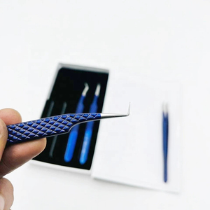 Pinzas para Extensión de Pestañas con Punta de Diamante Azul, Superventas, de Acero Inoxidable Sostenible, Herramienta para Trabajar con Pestañas - Product Image 4