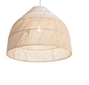 Wholesale Beige Rattan Lampshade Vintage <b>Wicker</b> Basket Pendant <b>Light</b> Fixture Nordic Style Hanging <b>Ceiling</b> Lamp Shade for Cafe - Product Image 1