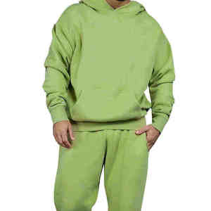 Ensemble de survêtement décontracté en molleton de coton épais pour homme, grande taille, hiver, deux pièces - Product Image 3