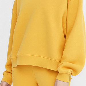 Sudadera Unisex de Invierno de Manga Larga con Hombros Caídos, Ajuste Regular, de Poliéster/Algodón, con Cuello Redondo y Abertura Lateral, de Vellón Acanalado, de Venta Caliente - Product Image 4