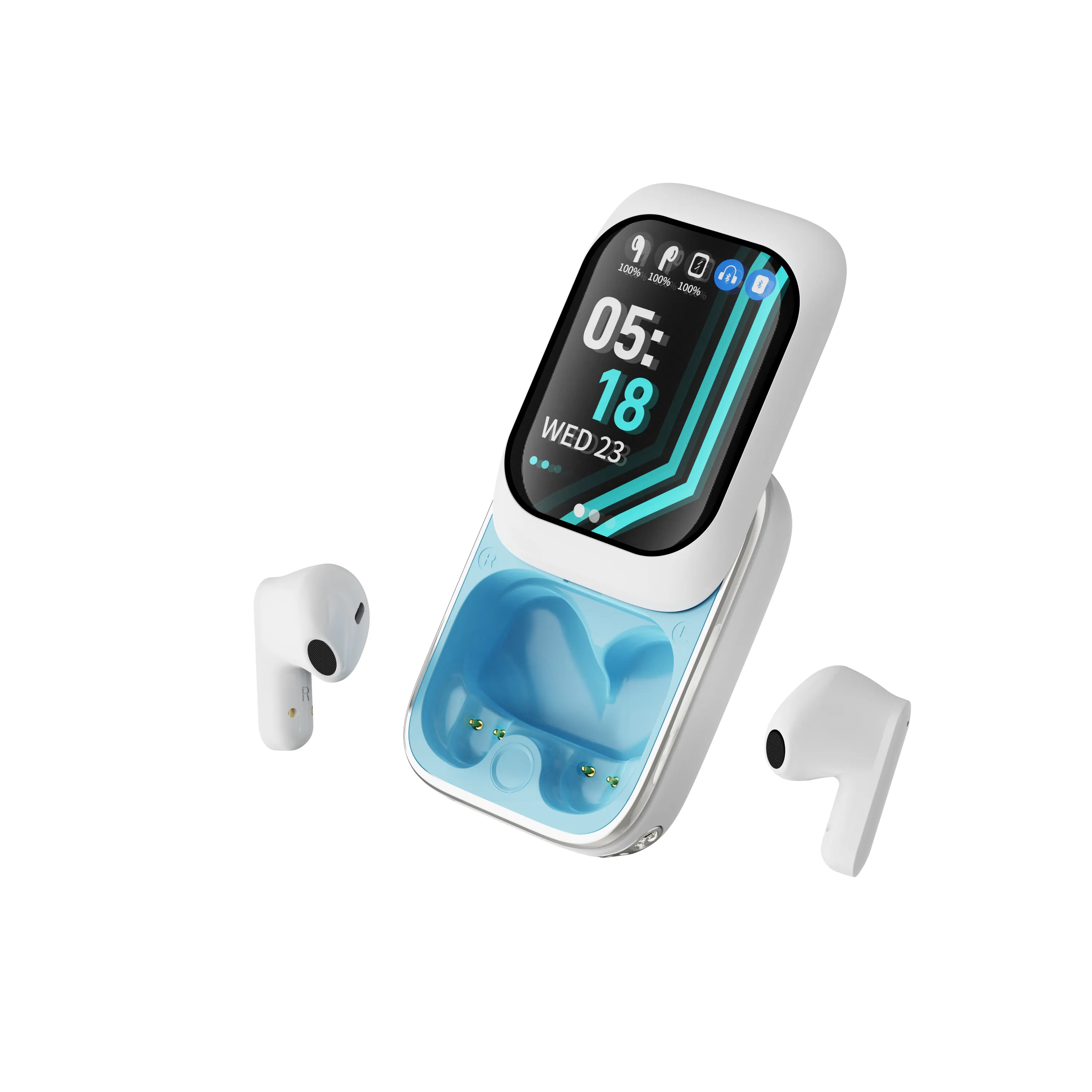 Smart Touchscreen Bluetooth echte kabellose Kopfhörer kleine Sport-wasserdichte kabellose Kopfhörer Geräuschunterdrückung Ohrhörer