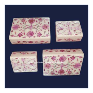 Caja de incrustaciones de mármol de aspecto moderno de clase pulida brillante Natural con material de nácar, colección de regalos de clase de negocios - Product Image 1