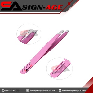 Pinzas para cejas con punta de acero inoxidable, nuevo diseño, fabricante de pinzas para depilación, con etiqueta privada - Product Image 4