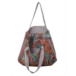 Indian Wholesale 100% Cotton Tote <b>Bag</b> with <b>Long</b> Handle Closure for Women Shoulder Shopping Gift Birthday Spring Summer Winter - Product Image 3