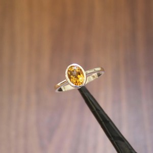 Bezel <b>Set</b> Yellow Citrine <b>Ring</b> S925 Sterling Silver 14K <b>Gold</b> Plated Handmade Gemstone <b>Ring</b> Elegant Jewelry - Product Image 4