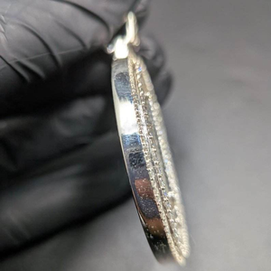 Collier pendentif médaillon lettre en argent 925 de luxe avec moissanite, breloque ronde entièrement pavée, bijou de mode tendance - Product Image 5
