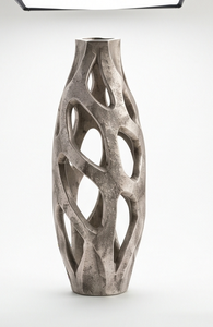 Jarrón Metálico Plateado Contemporáneo con Diseño Esculpido Único, Maceta Alta para Flores, Decoración de Interiores para Sala de Estar, Suministro al por Mayor - Product Image 4