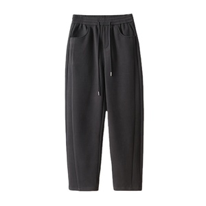 2026 Black Cargo Jogger Pants Elastic Waist Drawstring Multiple Pockets Casual Spring Style 100% Cotton Breathable Midweight - Product Image 2