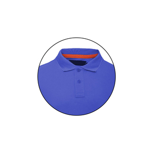 Polo de Manga Corta Azul Sólido para Hombre, Estilo Casual de Punto, Logotipo en la Manga Izquierda - Product Image 5
