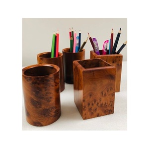 Support à stylos en bois fait main, organiseur de bureau naturel pour stylos, crayons, marqueurs, papeterie et accessoires de bureau - Product Image 6